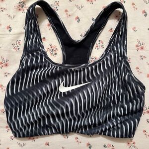 Nike Black & White Patterned Dri-FIT Sports Bra